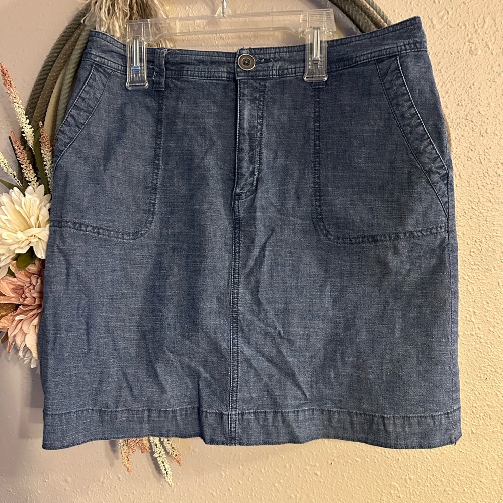 Croft & Barrow Skort Stylish Blue Denim sz 8